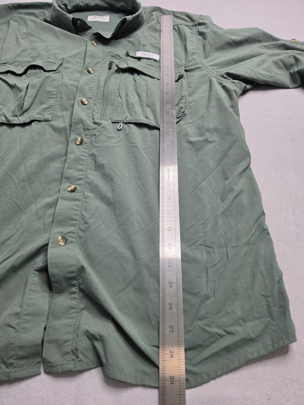 Gander Mountain Guide Series Shirt Mens L Green Vented Fishing Button Up - Picture 6 of 9